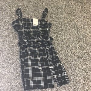 H&M black and white plaid dress